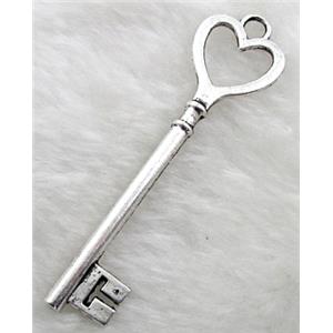 Tibetan Silver key pendant non-nickel, 22x85mm