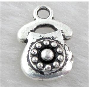 Tibetan Silver telphone pendant non-nickel, 10x15mm