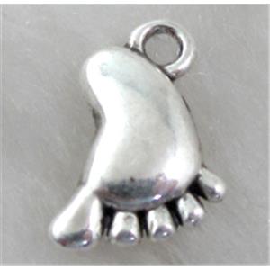 Tibetan Silver footprint pendants, Non-Nickel, 10x12mm