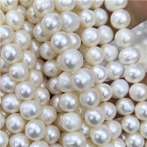 Natural Freshwater Pearl Beads, C-Grade, approx 9-10mm, 35cm length