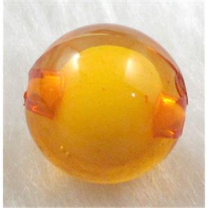 Round Acrylic Bead, orange, 16mm dia, approx 440pcs