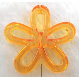 Acrylic Bead, flower, transparent, gold, 40mm dia, approx 230pcs