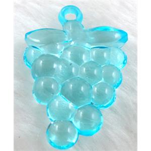 Grape Acrylic pendant, transparent, aqua, 16x38mm,approx 270pcs