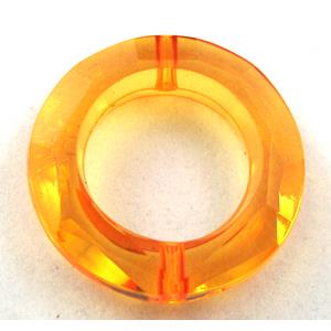 Acrylic bead, ring, transparent, golden, 30mm dia, approx 390pcs