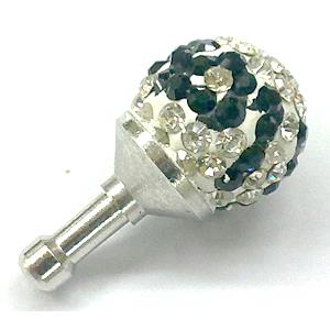 Earphone Jack Dust Cap Plug, fimo with mideast rhinestone, 12x22mm