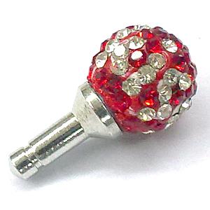 Earphone Jack Dust Cap Plug, fimo with mideast rhinestone, 12x22mm