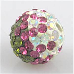 Fimo Bead with middle-east rhinestone, 12mm dia, 1.8mm hole