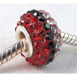 acrylic bead with middle east rhinestone, 10x15mm, 5mm hole