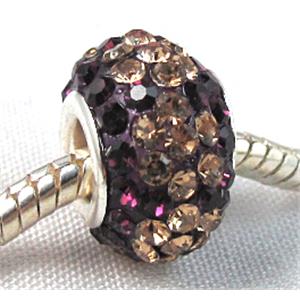 acrylic bead with middle east rhinestone, 10x15mm, 5mm hole