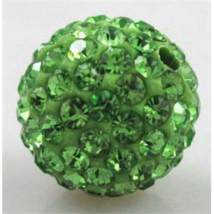 fimo beads with middle east rhinestone, apple-green, 6mm dia