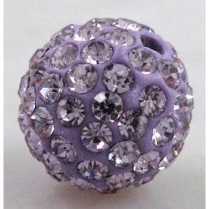 fimo beads with middle east rhinestone, lavender, 6mm dia