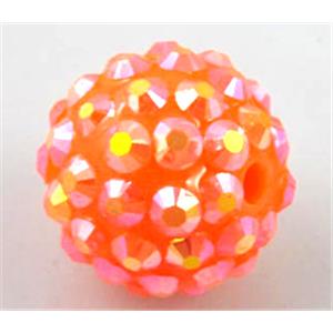 Round crystal rhinestone bead, 18mm dia