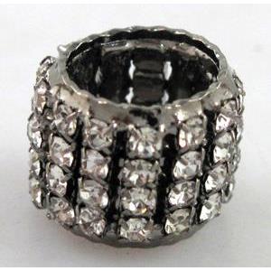 Rondelle Mideast Rhinestone Beads, copper, black, 13mm dia, 8mm hole