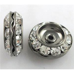 Rondelle rhinestone, Middle East Rhinestone, black, 15mm dia