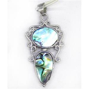 Paua Abalone shell pendant, approx 16-40mm