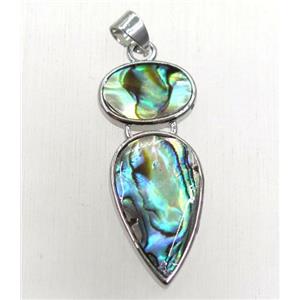 Paua Abalone shell pendant, approx 16-40mm