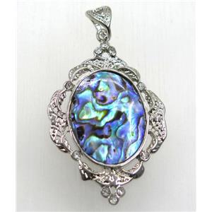 Paua Abalone shell pendant, approx 30-50mm