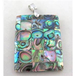 Paua Abalone shell pendant, approx 30x40mm