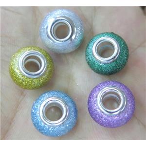 pearlized shell beads, matte rondelle, approx 14mm dia