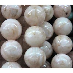 mother of pearl bead, round, 10mm dia