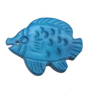 blue shell fish pendant, approx 18-22mm