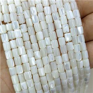 White MOP Shell Beads Tube, approx 4-6mm