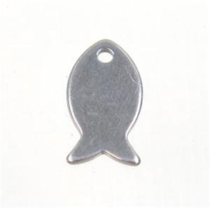 raw stainless steel fish pendant, approx 7.5-13.5mm