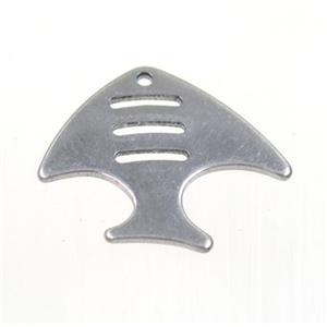 raw stainless steel fish pendant, approx 15-20mm