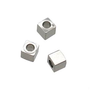 raw stainless steel cube beads, approx 3mm