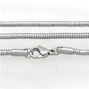 raw Stainless Steel Necklace Snake Chain, approx 1mm, 45cm length