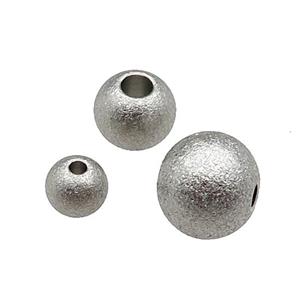 Raw Round Stainless Steel Corrugated Beads, approx 8mm dia