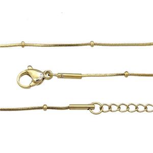 Stainless Steel Necklace Chain Gold Plated, approx 0.8mm, 44-49cm length