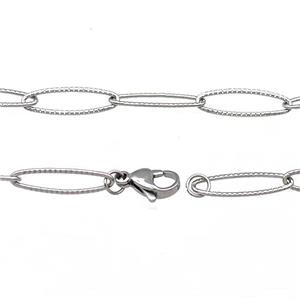 Raw Stainless Steel Necklace Chain, approx 6-20mm, 50cm length