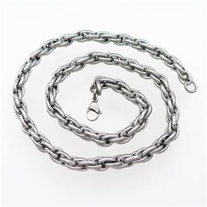 Raw Stainless Steel Necklace, approx 8mm, 54cm length