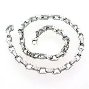 Raw Stainless Steel Necklace, approx 8mm, 54cm length