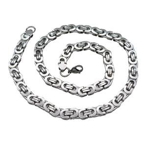 Raw Stainless Steel Necklace, approx 8mm, 54cm length