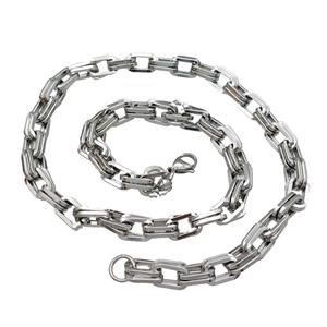 Raw Stainless Steel Necklace, approx 8mm, 54cm length