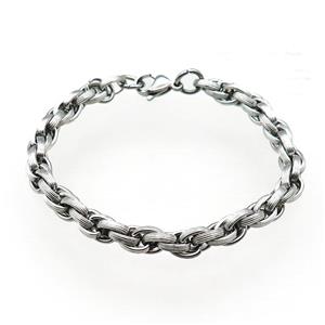 Raw Stainless Steel Bracelet, approx 7mm, 21cm length