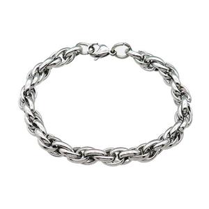 Raw Stainless Steel Bracelet, approx 8mm, 21cm length