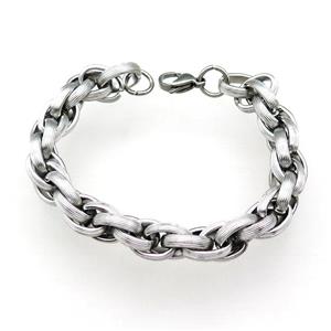 Raw Stainless Steel Bracelet, approx 11mm, 21cm length