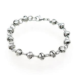 Raw Stainless Steel Bracelet, approx 7.5mm, 21cm length