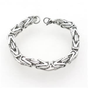 Raw Stainless Steel Bracelet, approx 8mm, 21cm length