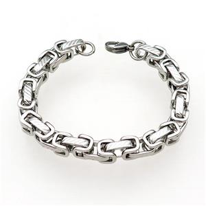 Raw Stainless Steel Bracelet, approx 8mm, 21cm length