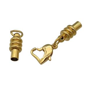 Stainless Steel Clasp End Gold Plated, approx 7-15.5mm, 11mm, 3.5mm hole