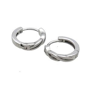 Raw Stainless Steel Hoop Earrings, approx 14mm dia