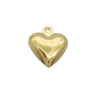 Stainless Steel Heart Pendant Gold Plated, approx 14mm