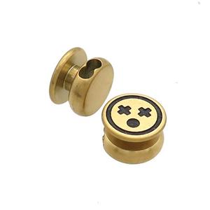 Stainless Steel Clasp Emoji Gold Plated, approx 12mm