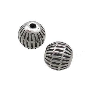 Stainless Steel Round Beads Antique Silver, approx 10mm