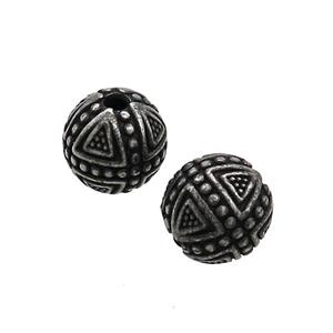 Stainless Steel Round Beads Antique Black, approx 10mm