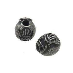 Stainless Steel Round Beads Antique Black, approx 10mm